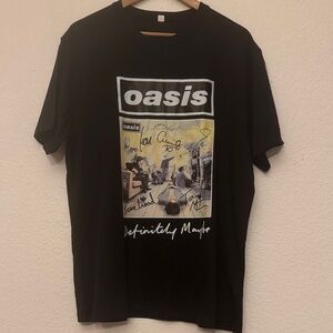 Oasis Black Graphic Tee with Album Art